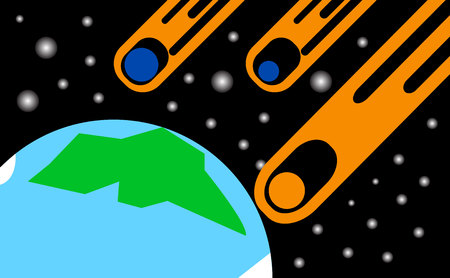 Apocalypse asteroids falling on Earth