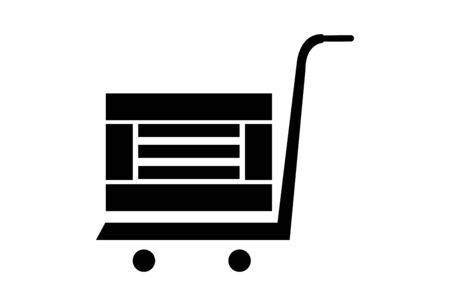 A simple crate on a cart iconのイラスト素材