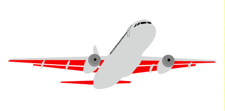 Airplane jet travel vector cartoon illustrationのイラスト素材