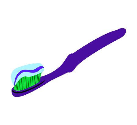 Toothbrush with paste on itのイラスト素材