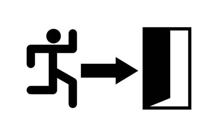 An Evacuation exit in case of danger iconのイラスト素材
