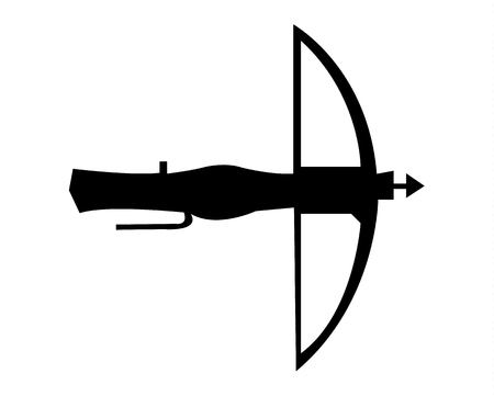 Simple flat icon of a crossbowのイラスト素材