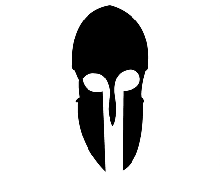 Bronze helmet of an ancient Greek soldier silhouetteのイラスト素材