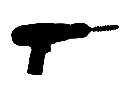 Cordless hand drill silhouetteのイラスト素材