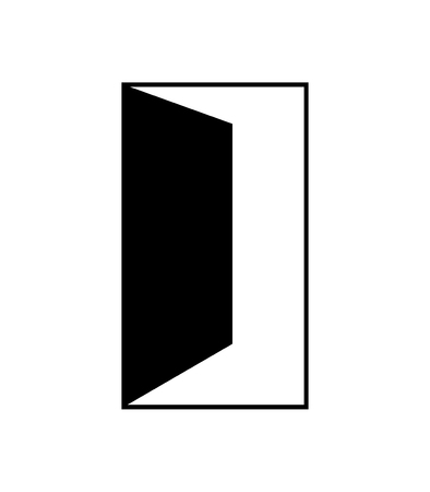 Simple open door icon illustration on white background.のイラスト素材
