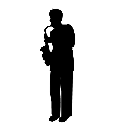 Saxophone player silhouetteのイラスト素材
