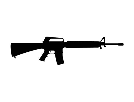 M16 rifle silhouetteのイラスト素材