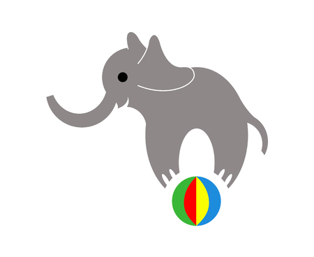 Cute elephant balancing on a ballのイラスト素材
