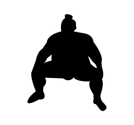 Sumo wrestler silhouetteのイラスト素材