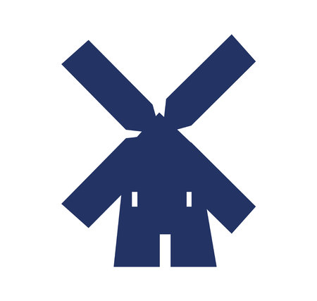 Old windmill silhouetteのイラスト素材