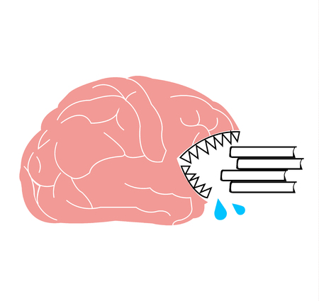 Brain eating booksのイラスト素材