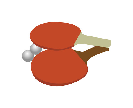 Table tennis rackets and ballsのイラスト素材
