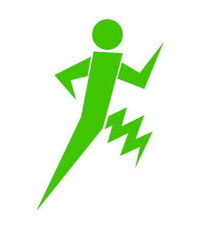 Person exercising with a thunder legのイラスト素材