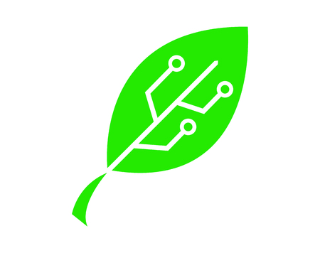 Green ecology technology related leaf symbolのイラスト素材