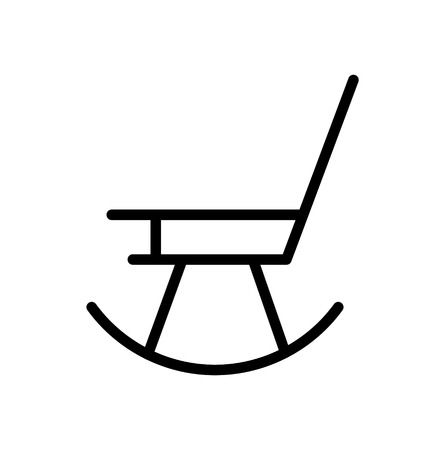 Rocking chair line art icon, isolated on white backgroundのイラスト素材