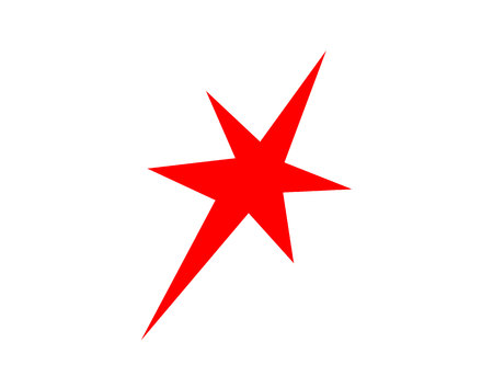 Simple, flat red star spark, isolated on white backgroundのイラスト素材