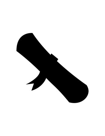 Black degree silhouette isolated on white backgroundの写真素材