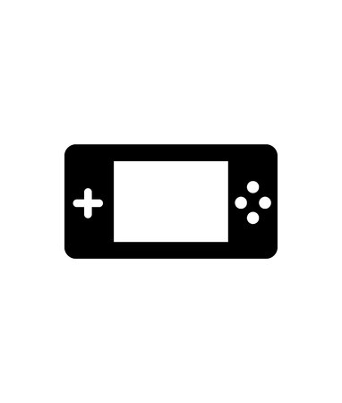 Black handheld gaming device on white background