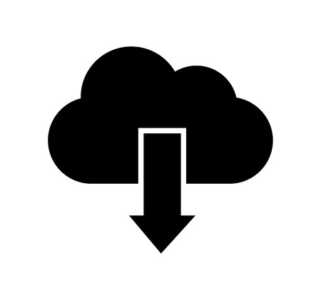 Download cloud icon on white backgroundの写真素材
