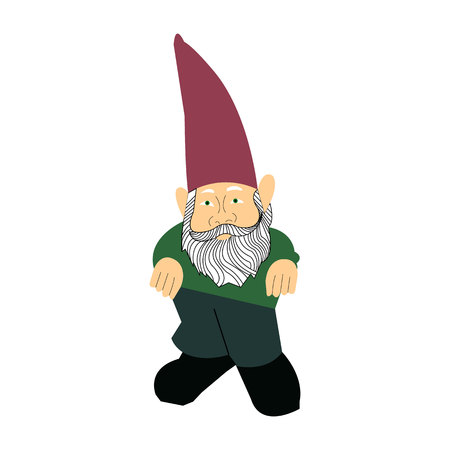 Garden gnome on white backgroundの写真素材