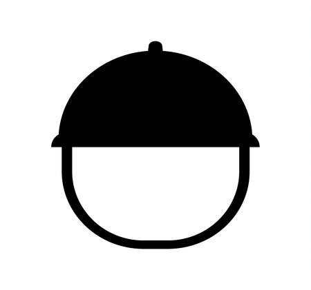 Black helmet icon on white backgroundの写真素材