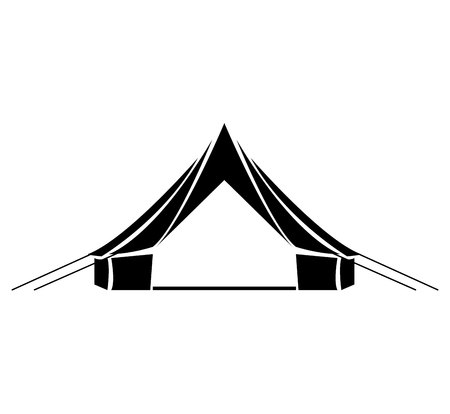 Camping tent on white backgroundの写真素材