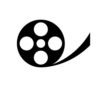 Film reel on white backgroundの写真素材