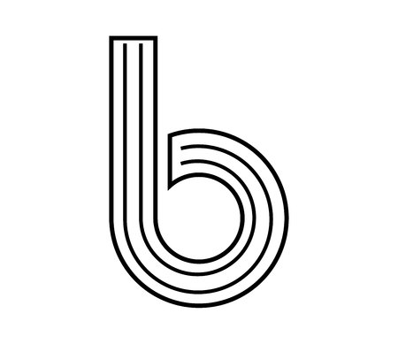 B letter logo on white backgroundの写真素材