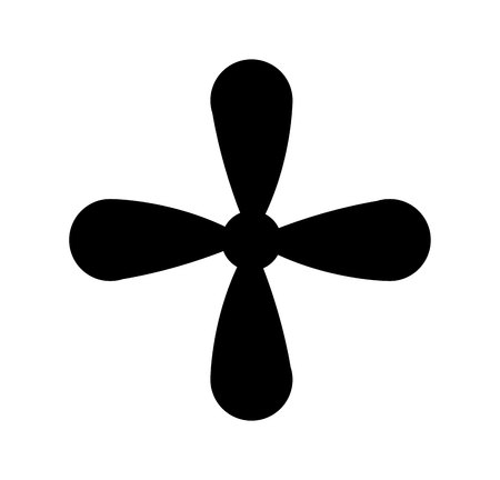 Black propeller silhouette isolated on white backgroundの写真素材