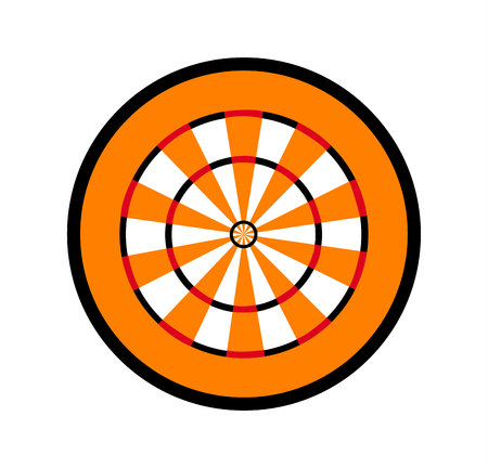 Orange target isolated on white backgroundの写真素材