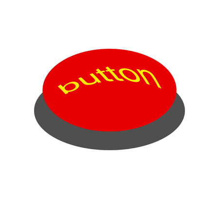 Red button isolated on white backgroundの写真素材