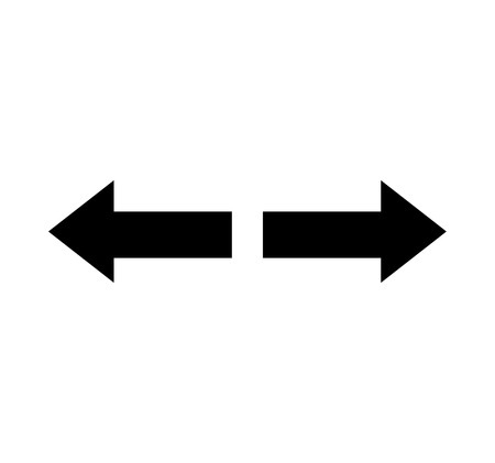 Left and right black arrows isolated on white backgroundの写真素材