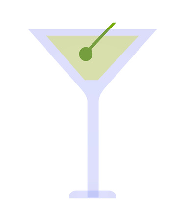 Cocktail in a glass isolated on white backgroundの写真素材