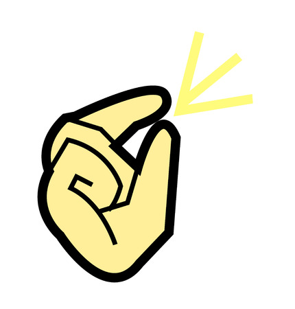 Finger snap illustration isolated on white backgroundの写真素材