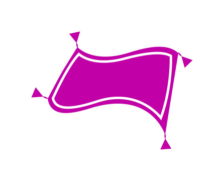 Purple persian magic carpet isolated on white backgroundの写真素材