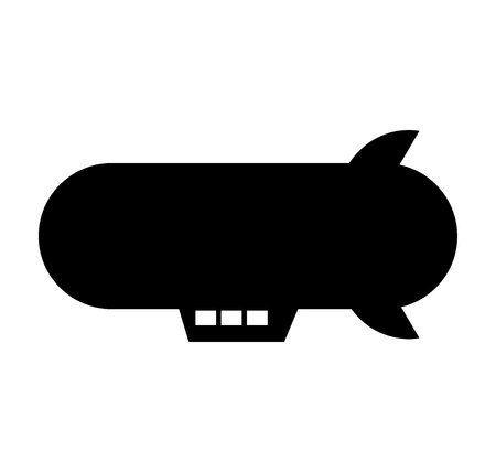 Airship black icon isolated on white backgroundの写真素材