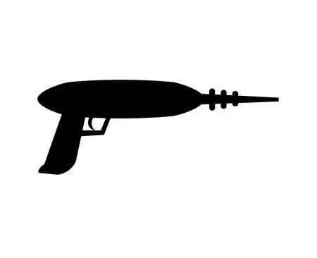 Black ray gun silhouette isolated on white backgroundのイラスト素材