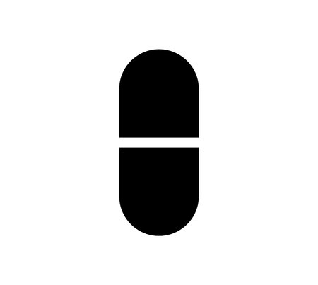 Black pill icon isolated on white backgroundのイラスト素材