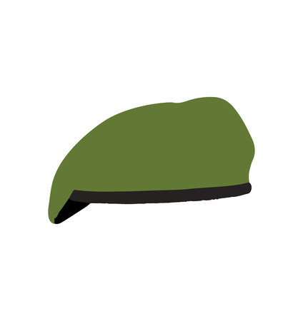 Green beret on white backgroundのイラスト素材