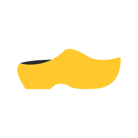 Yellow clog shoe on white backgroundのイラスト素材