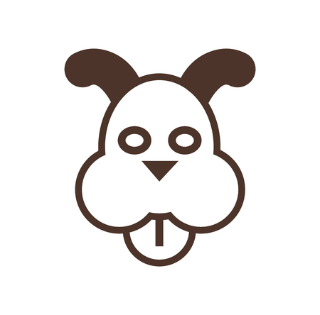 Cute puppy head icon isolated on white backgroundのイラスト素材