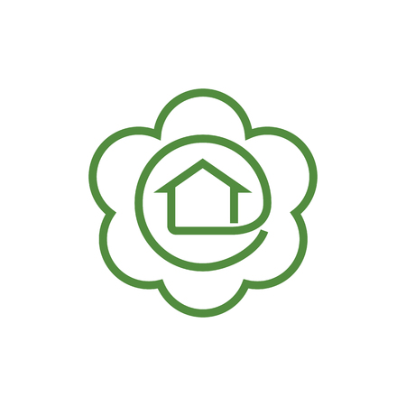 Green house flower icon on white backgroundのイラスト素材