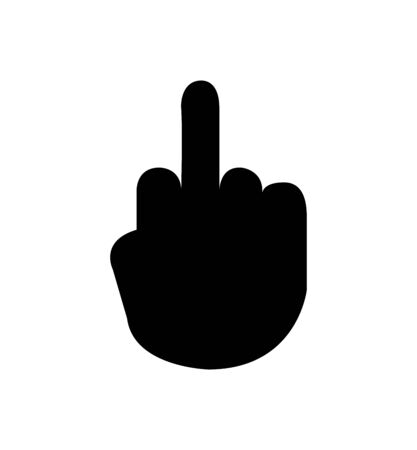 flipping the bird black iconのイラスト素材