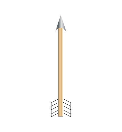 Wooden arrow on white backgroundのイラスト素材