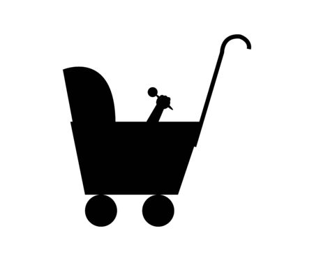 baby carriage icon on whiteのイラスト素材