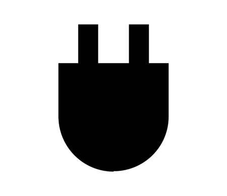 electric plug black icon on whiteのイラスト素材