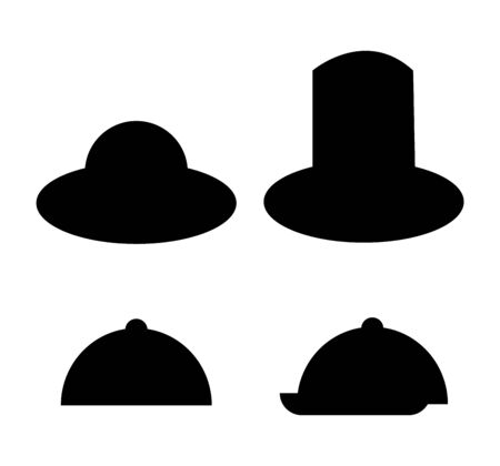 Black hat silhouettes on whiteのイラスト素材