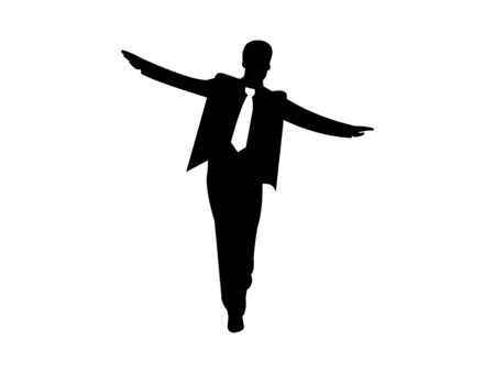 businessman walking on whiteのイラスト素材