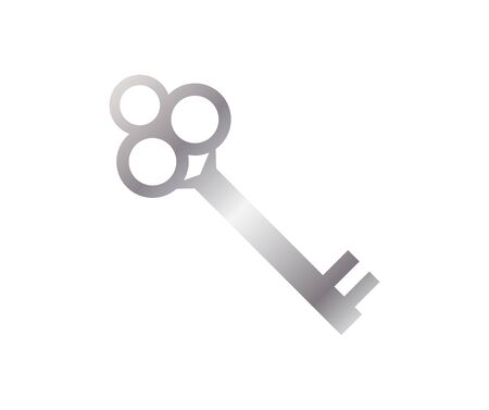 silver key on whiteのイラスト素材