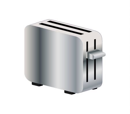 detailed toaster illustration on whiteのイラスト素材